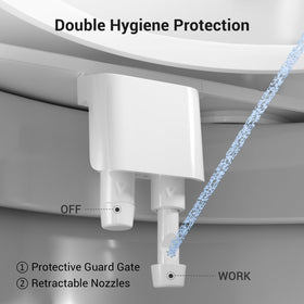 Waterlace easy installation on most two-piece toilets, no tools required.