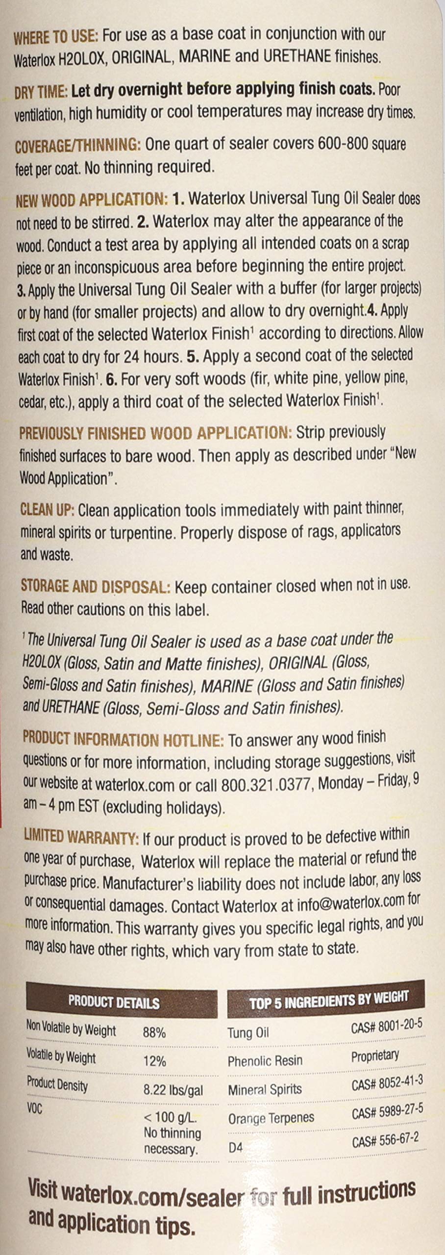 Waterlox Universal Tung Oil Sealer closeup applying on wood surface for a durable finish