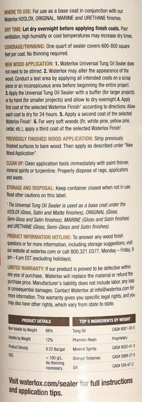 Waterlox Universal Tung Oil Sealer closeup applying on wood surface for a durable finish