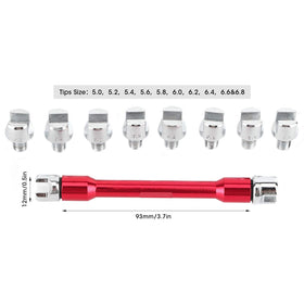 Watris Veiyi 5.2mm red spoke wrench enables quick tension tweaks for balanced riding.