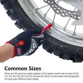Watris Veiyi 5.8mm red spoke wrench helps accurate tensioning for smoother rides.