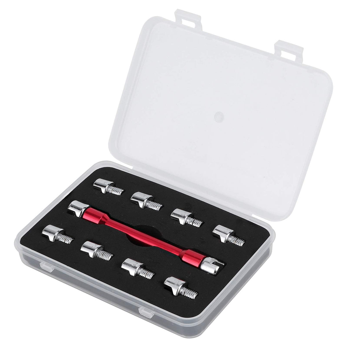 Watris Veiyi 6.8mm red spoke wrench pairs with a portable box for easy storage.