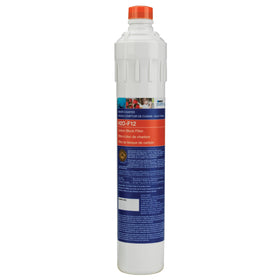 Watts Premier H2O-F12 carbon block filter under sink improves taste and reduces chlorine odor.