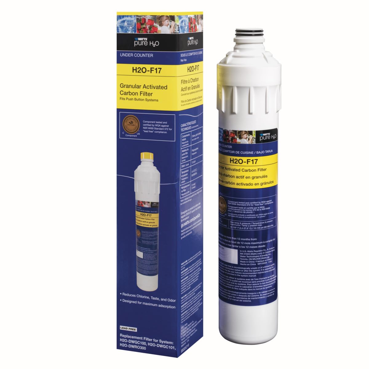 13-inch H2O-F17 GAC filter suitable for compact installations