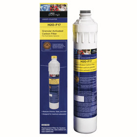 Close-up of H2O-F17 filter highlighting lead-free compliance