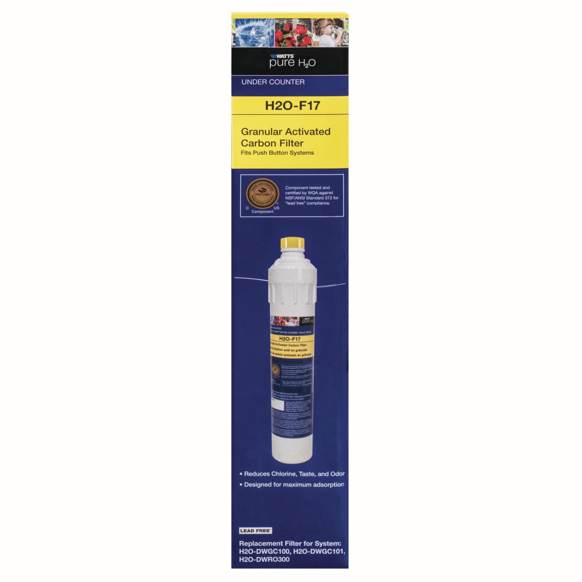 Replacement tips for H2O-F17 showing 12 months or 2,000 gallons cadence