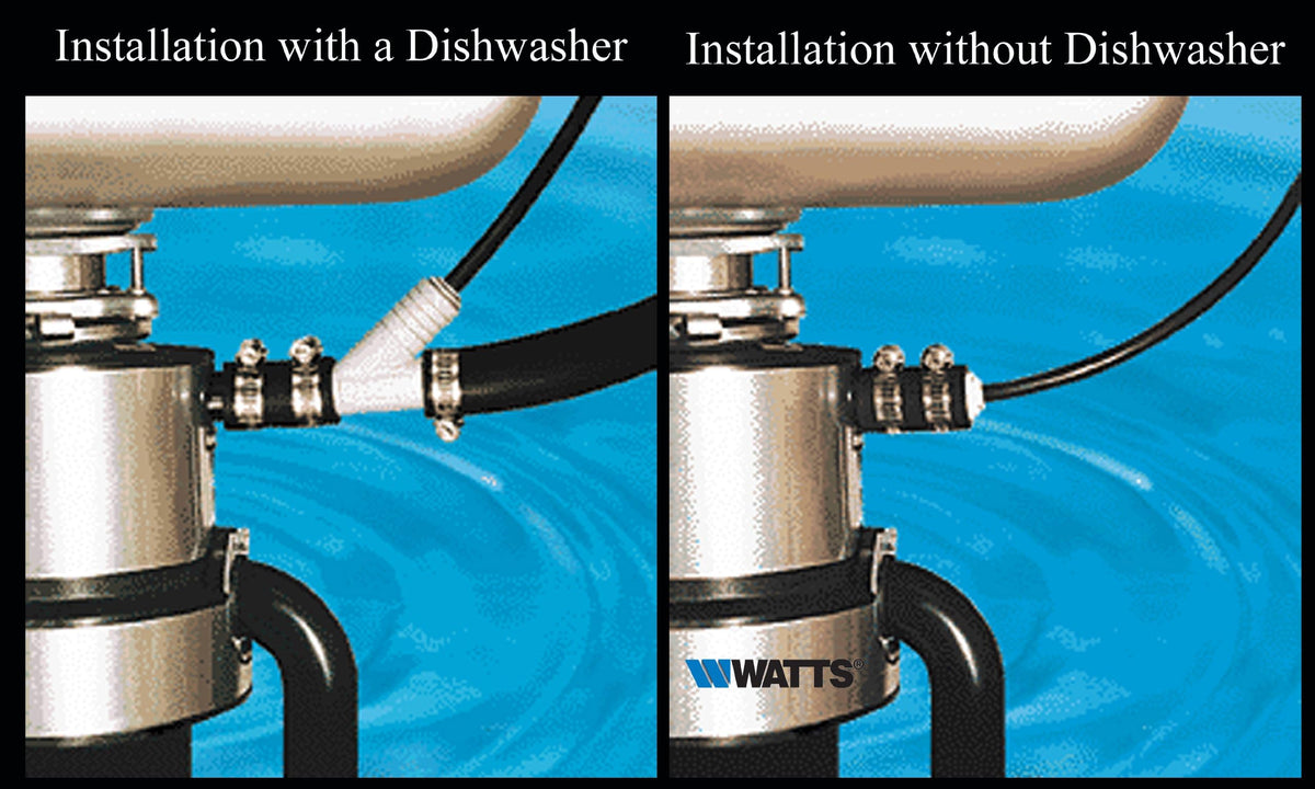 Watts Premier universal dishwasher-to-disposal adapter enables quick, no-drill setup