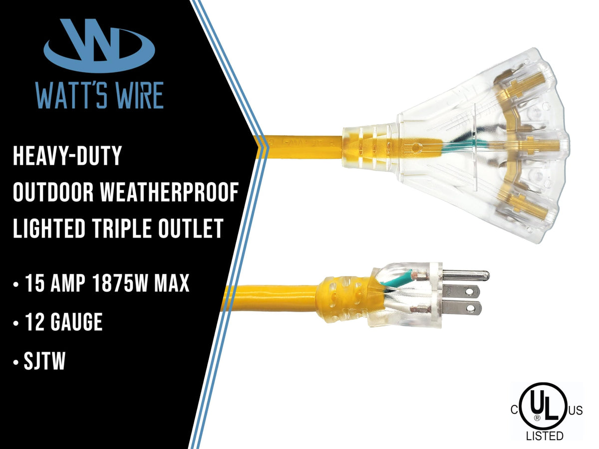 Watts Wire 12-gauge 2ft outdoor extension cord for heavy-duty outdoor use