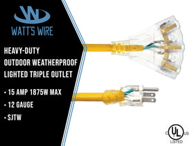 Watts Wire 12-gauge 2ft outdoor extension cord for heavy-duty outdoor use