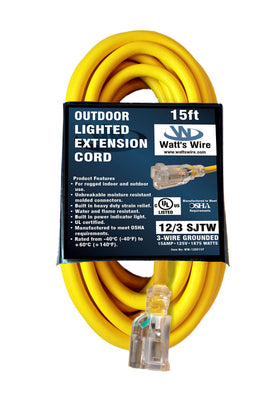 Watt's Wire 3-prong outdoor extension cord for standard outlets
