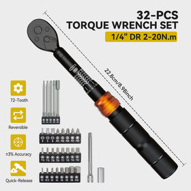 Waxtron torque wrench showing 2-20 Nm range and click.
