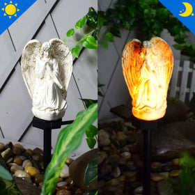 Wayda angel lights provide memorial-friendly glow for gardens and memorial gifts