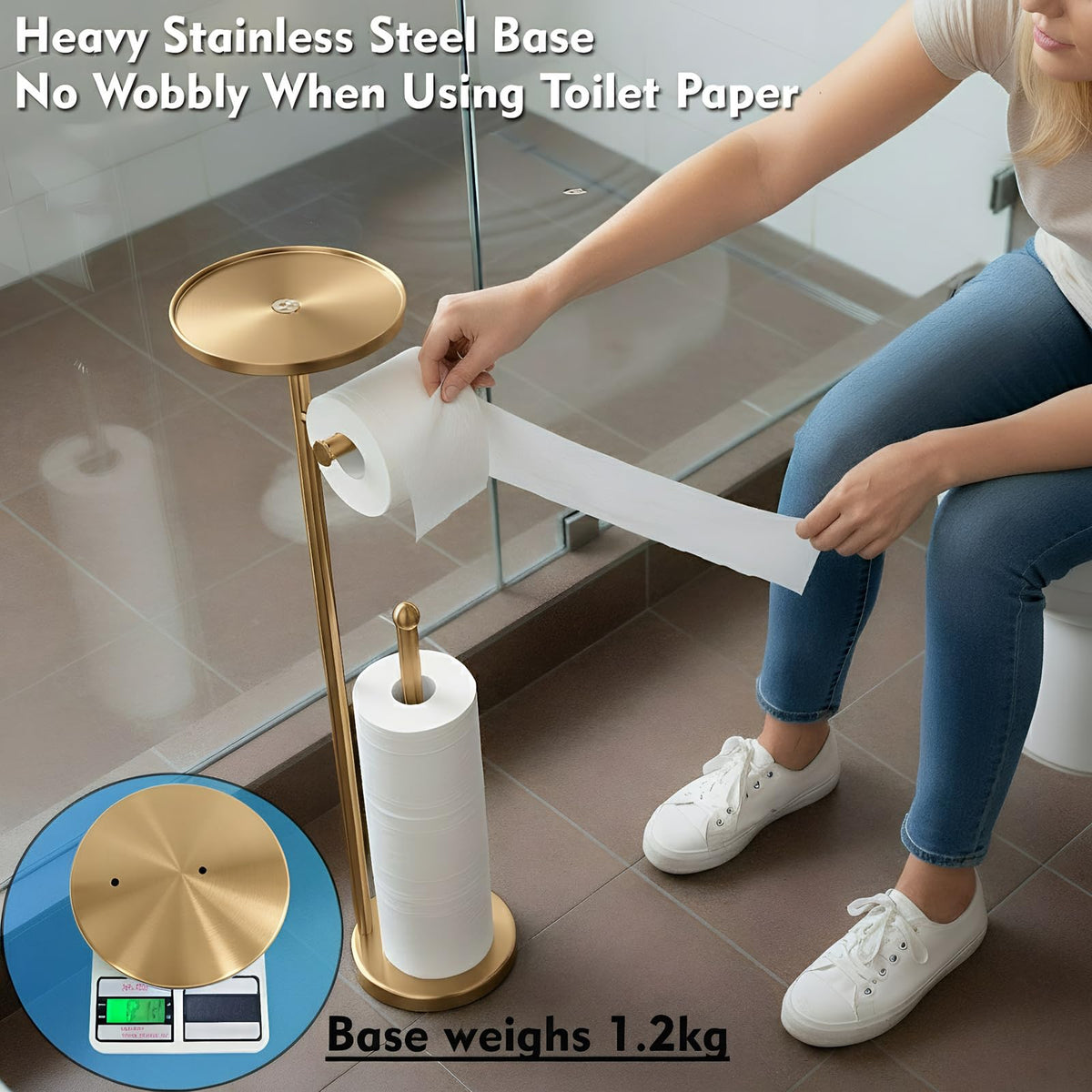 WAYDELI brushed gold bathroom accessory complements modern decor