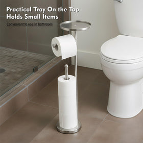 Top 8-inch tray on WAYDELI holder holds small bathroom items