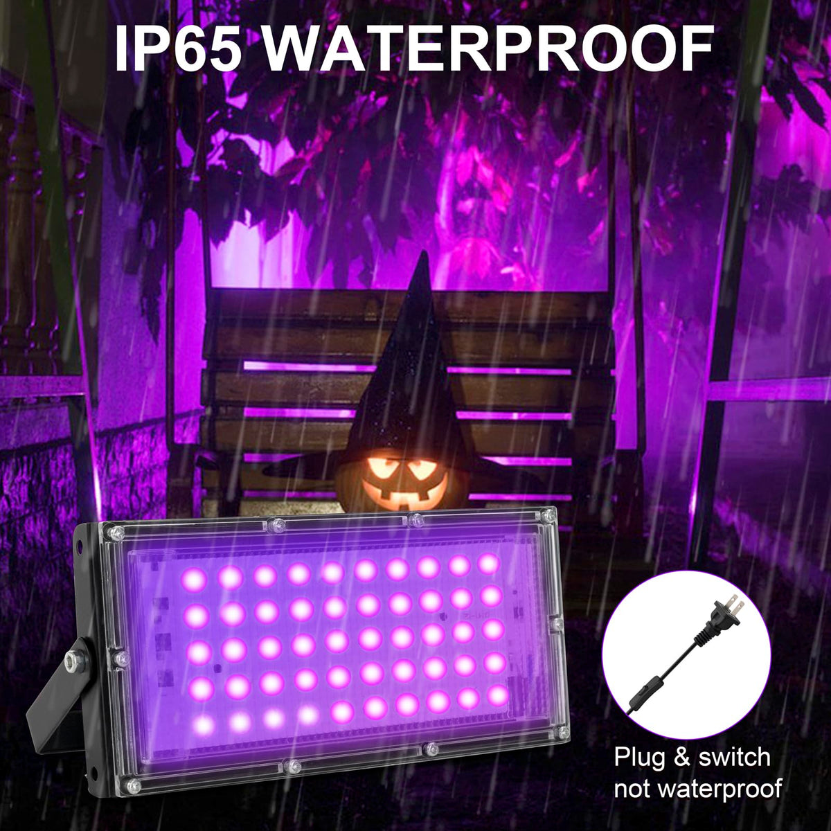 Waygor glow party setup with multiple floodlights for wide coverage