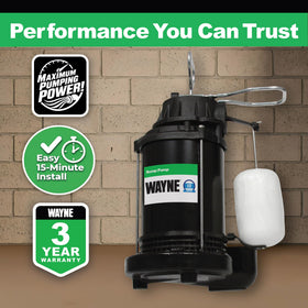 Wayne CDU800 vertical float switch enables automatic activation.