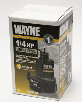 Wayne EEAUP250 submersible body highlights compact reinforced design for submerged use.