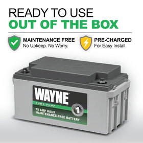 Wayne WSB1275 sealed lead acid battery maintenance free design