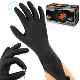 Wcy 9 Mil gloves close-up shows raised diamond texture for a secure grip during tough tasks.