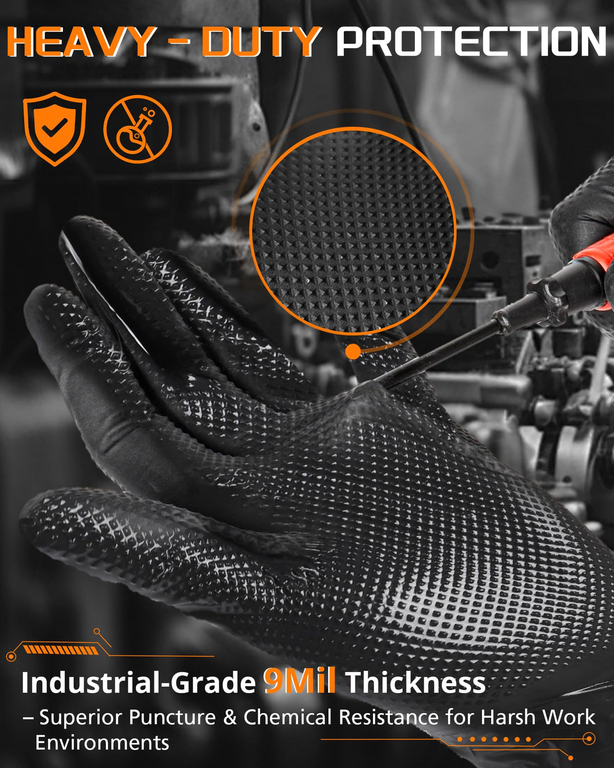WCY NitroShield powder-free nitrile gloves for food service safety