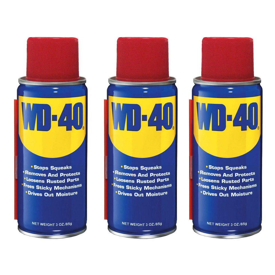 WD-40 multi-use lubricant on-the-go compact can for quick rust relief and maintenance.