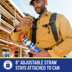 WD-40 Original Formula applied to a hinge to reduce squeak and improve movement.