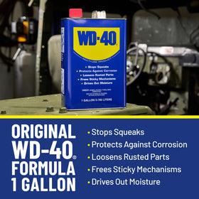 WD-40 soaking tools demonstrates gallon-scale practicality for tool maintenance