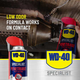 WD-40 Specialist Penetrant used on nuts and bolts and locks.