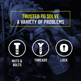 WD-40 Specialist Penetrant 6-pack can display in workshop.