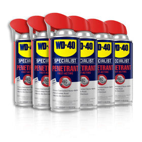 WD-40 Specialist Penetrant with Smart Straw front view, easy 2-way spray for stuck hardware.