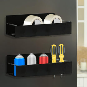 WDBG magnetic spray can holder attached to a metal surface in a garage for easy use.