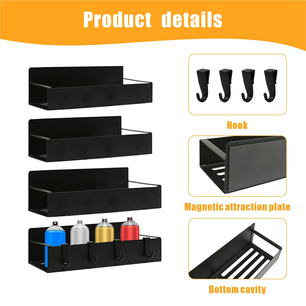 WDBG magnetic spray can holder small front view ideal for compact spaces.