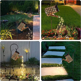 Close-up of six copper light strands from WDLFCGC solar watering can light