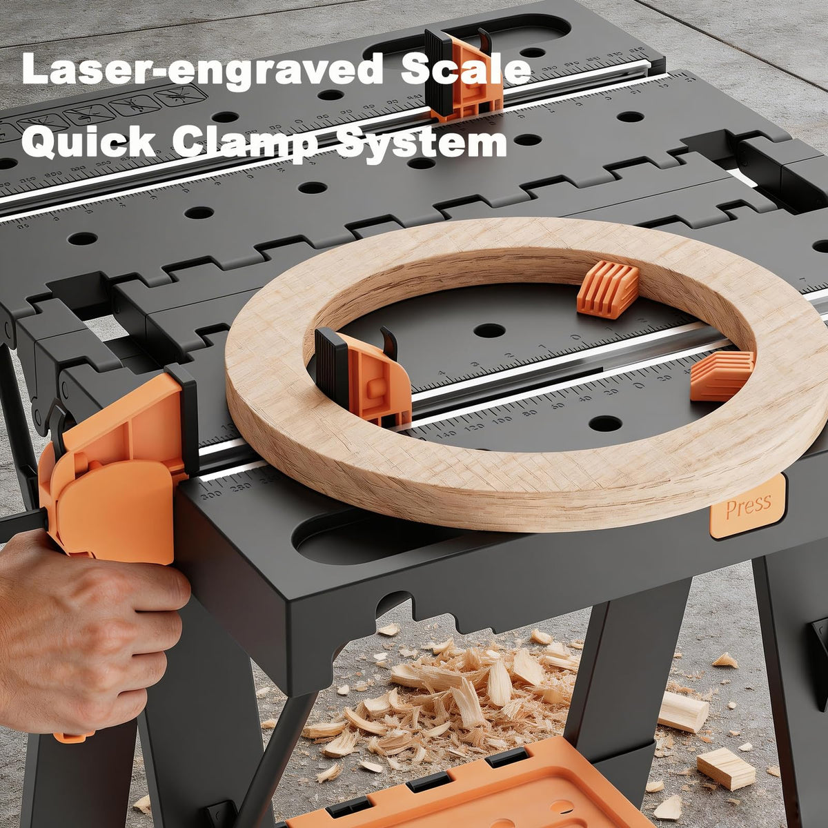 WDOT bench clamps securely hold lumber during operations