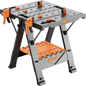 WDOT 2-in-1 folding work bench front view highlighting stable support for precise cuts