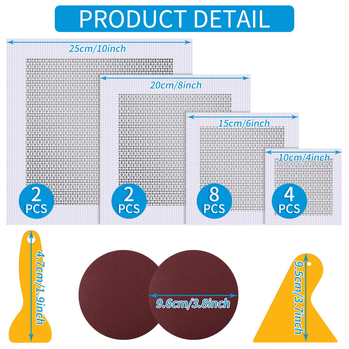 WDSHCR aluminum wall patch 2-inch close-up shows strong self-adhesive backing
