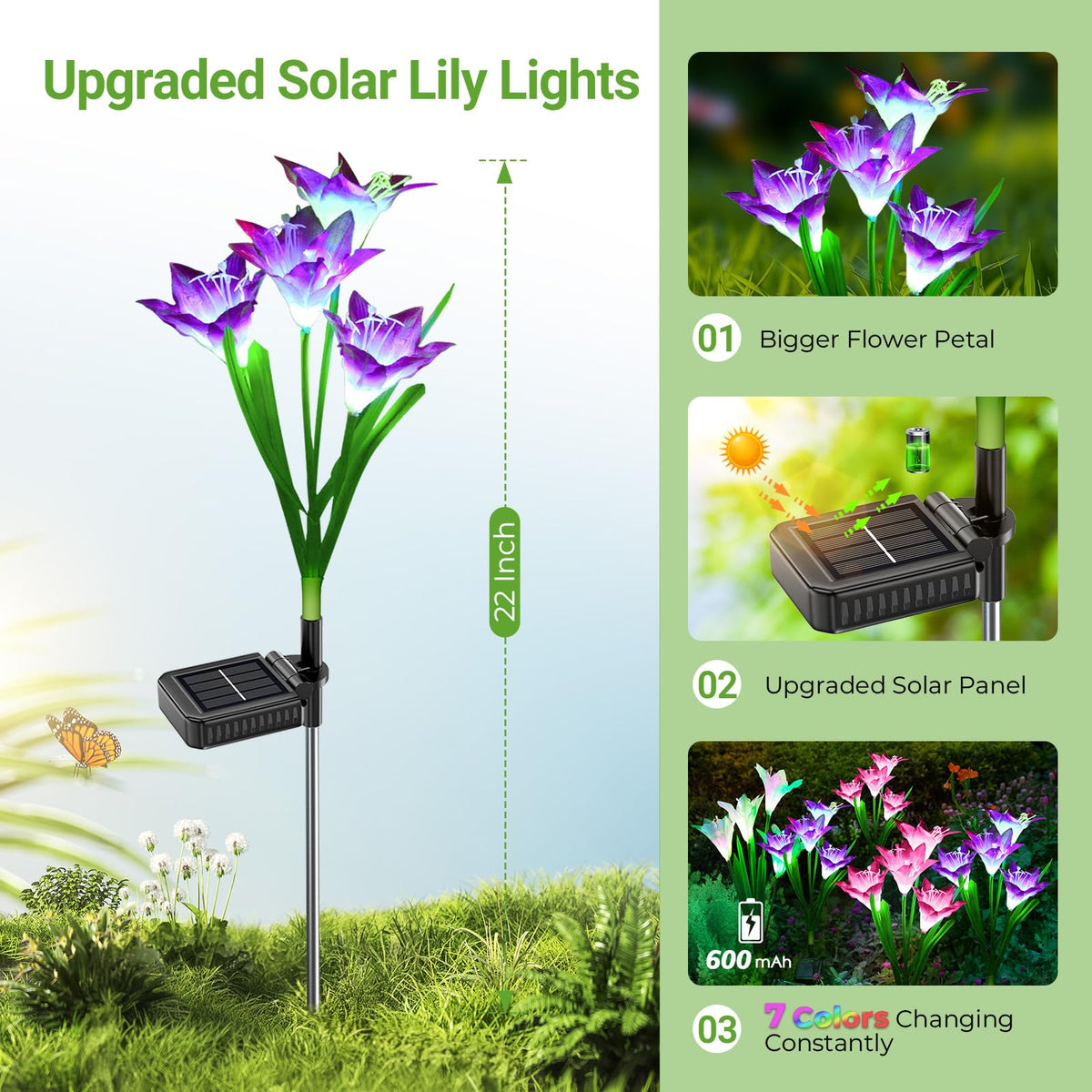 WdtPro color changing LED lights cycle through seven colors