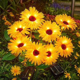 WdtPro daisy-flowers outdoor lights illuminate garden paths softly