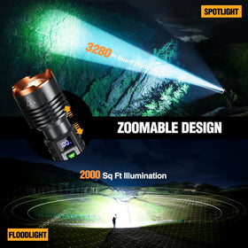 WdtPro flashlight beam switching between spotlight and flood for versatile outdoor tasks