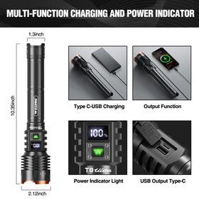 WdtPro flashlight USB C fast charging powers up quickly for adventures