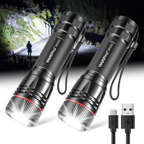 WdtPro flashlight with USB-C recharge for quick power during outdoor trips.