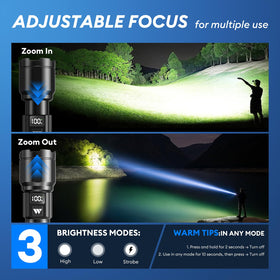 WdtPro flashlights LCD power display shows exact battery life for planning power outages