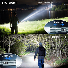 WdtPro LED flashlight 2-pack side view highlights slim pocket-friendly profile.