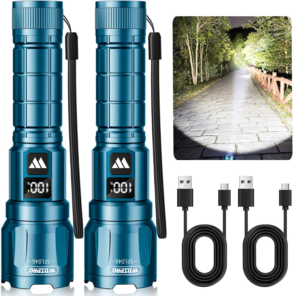 WdtPro 2-pack high-lumen flashlight for outdoor adventures.