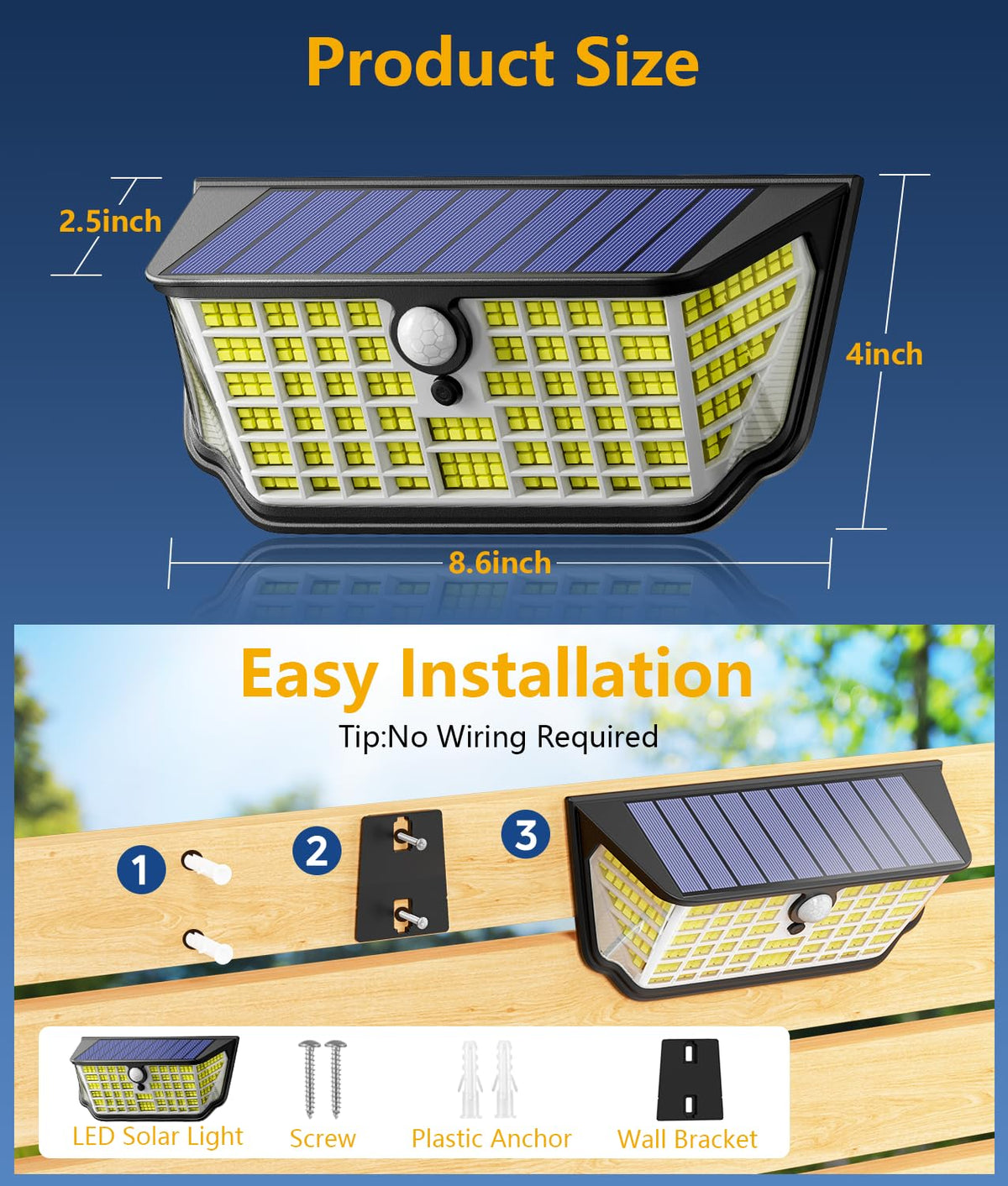 WdtPro motion sensor detection senses movement up to 32.8 feet for safer paths