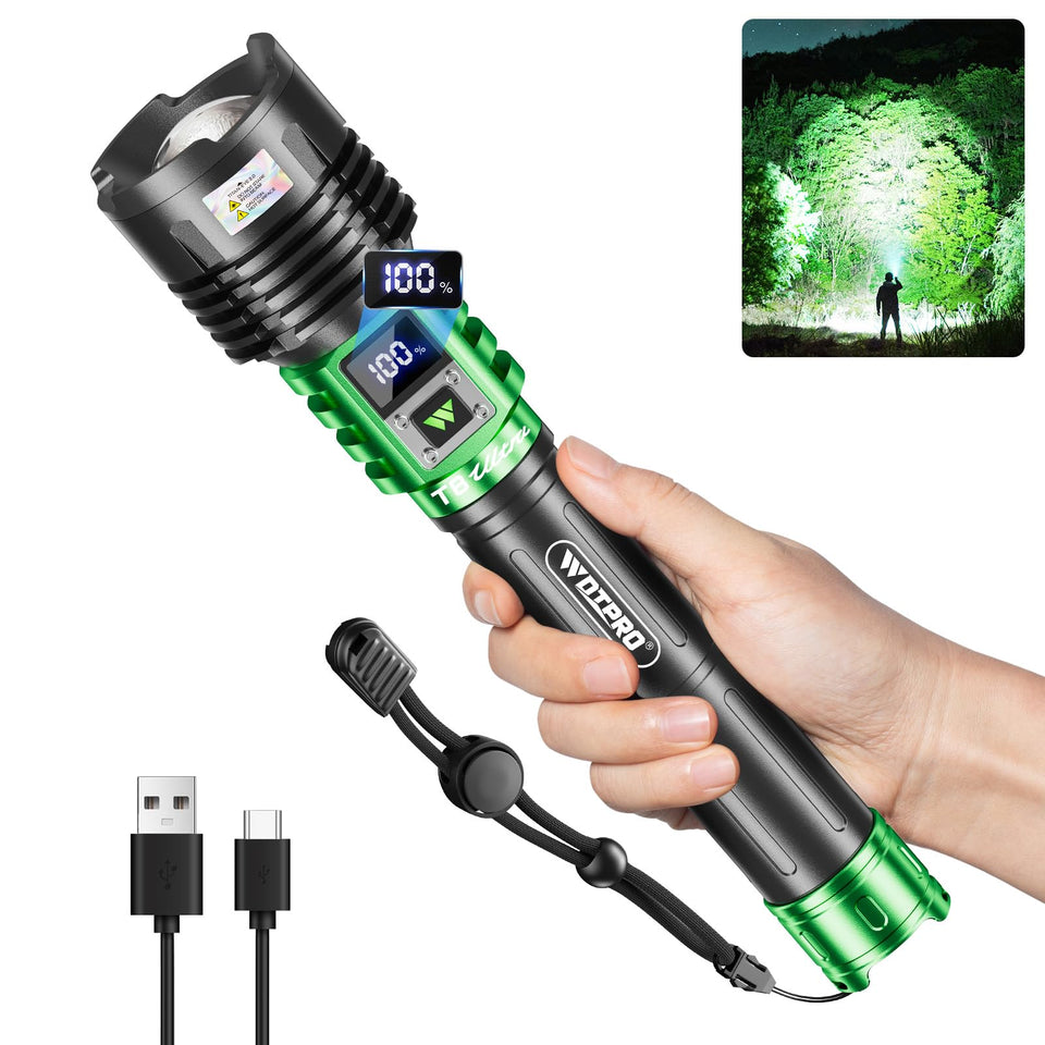 WdtPro flashlight front view with ergonomic grip for easy handling