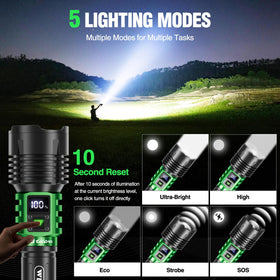 WdtPro flashlight IP67 waterproof body ready for rain and splashes