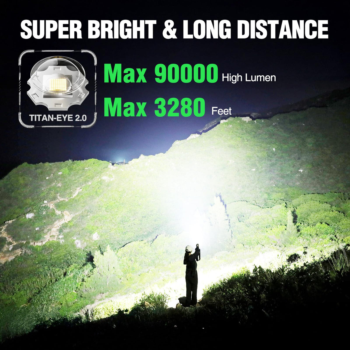 WdtPro flashlight side view highlighting rugged aluminum body for outdoor use