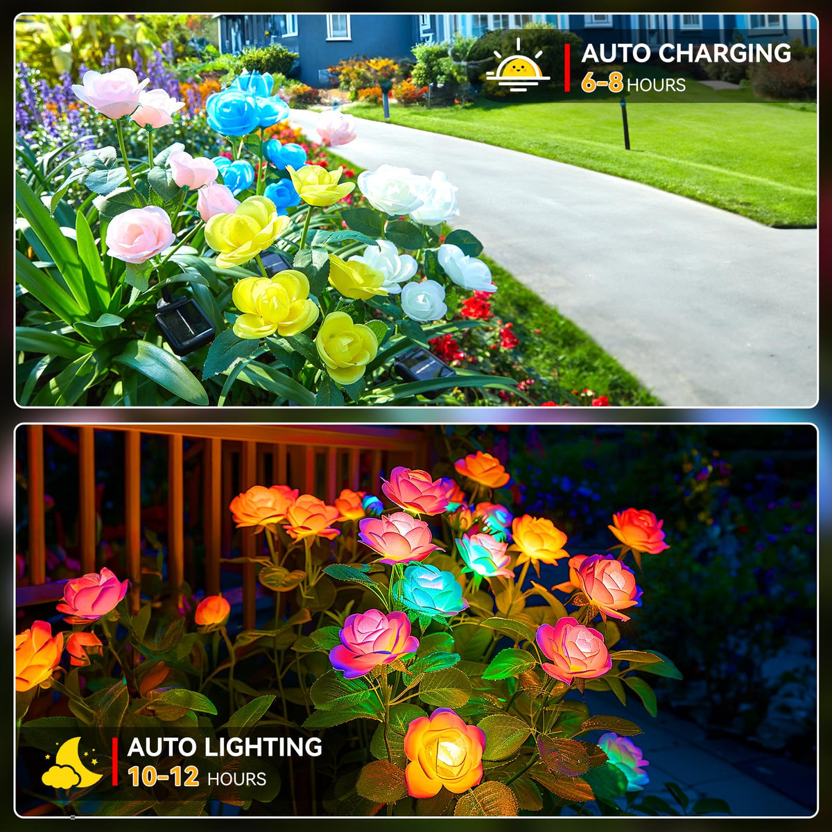 WdtPro rose flowers with 20 realistic blooms enhancing yard decor