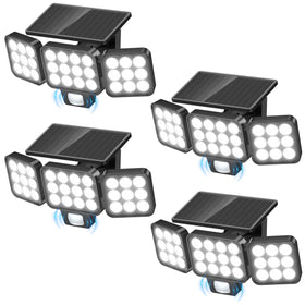 WdtPro solar flood light outdoor 4-pack provides broad coverage for driveways